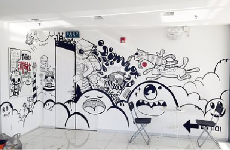 泰顺手绘墙并非传统涂鸦。